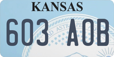 KS license plate 603AOB