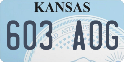 KS license plate 603AOG