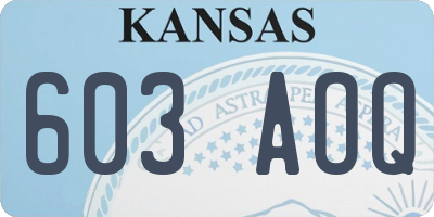 KS license plate 603AOQ