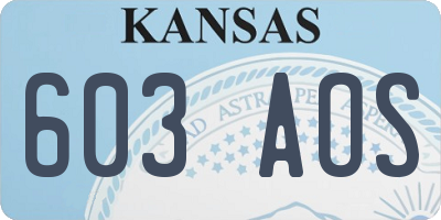 KS license plate 603AOS