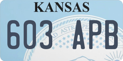 KS license plate 603APB