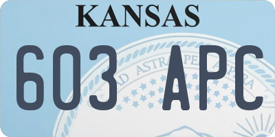 KS license plate 603APC