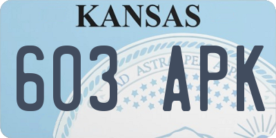 KS license plate 603APK