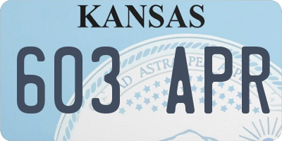KS license plate 603APR