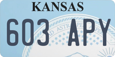 KS license plate 603APY