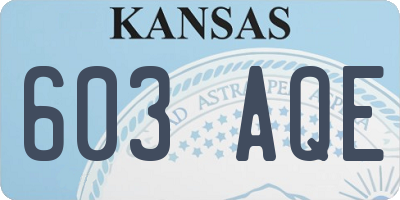 KS license plate 603AQE