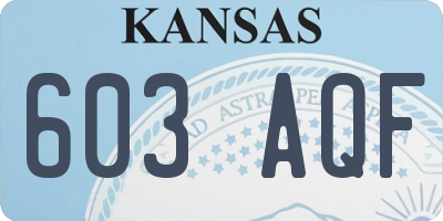 KS license plate 603AQF