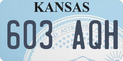 KS license plate 603AQH