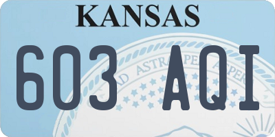 KS license plate 603AQI