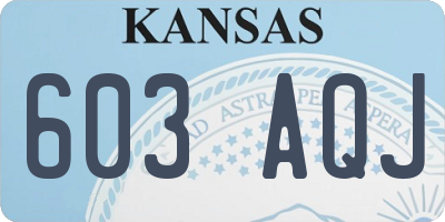 KS license plate 603AQJ
