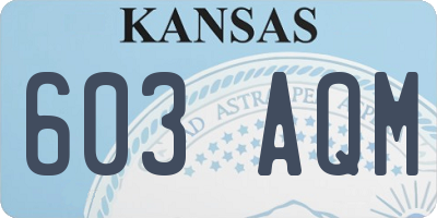 KS license plate 603AQM