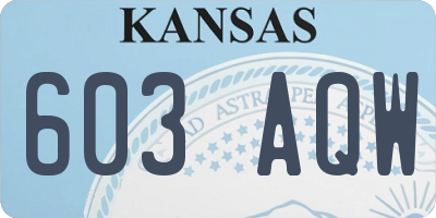 KS license plate 603AQW