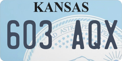 KS license plate 603AQX