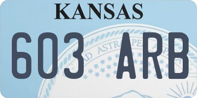 KS license plate 603ARB