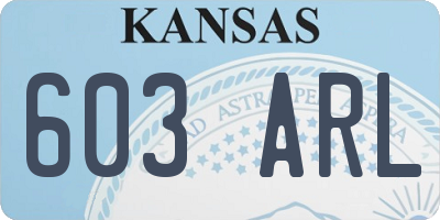 KS license plate 603ARL