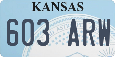 KS license plate 603ARW