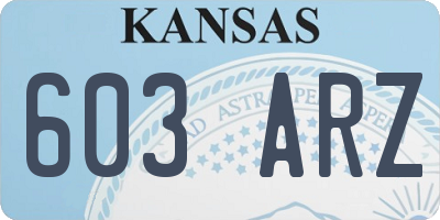 KS license plate 603ARZ