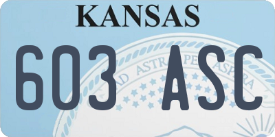 KS license plate 603ASC