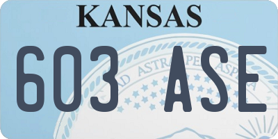 KS license plate 603ASE