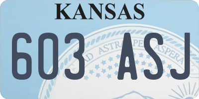 KS license plate 603ASJ