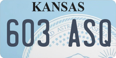 KS license plate 603ASQ
