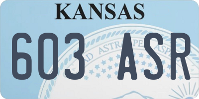 KS license plate 603ASR