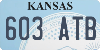 KS license plate 603ATB