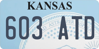 KS license plate 603ATD