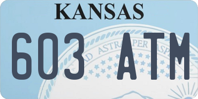 KS license plate 603ATM