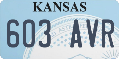 KS license plate 603AVR