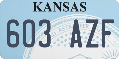 KS license plate 603AZF