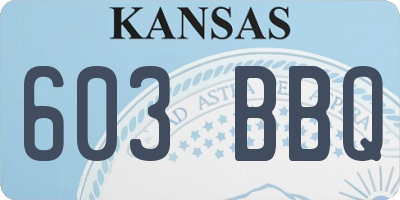 KS license plate 603BBQ