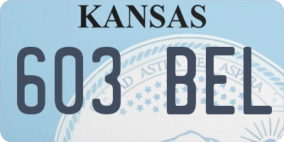 KS license plate 603BEL