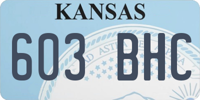 KS license plate 603BHC