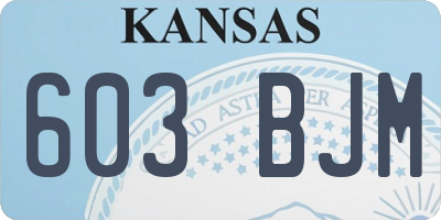 KS license plate 603BJM