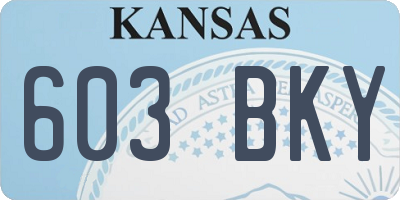 KS license plate 603BKY