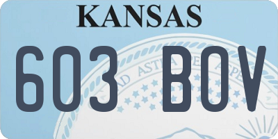 KS license plate 603BOV