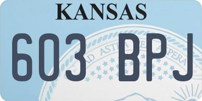 KS license plate 603BPJ