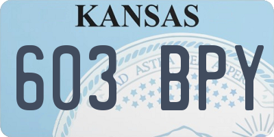 KS license plate 603BPY