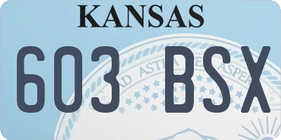 KS license plate 603BSX