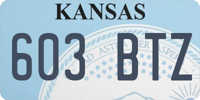 KS license plate 603BTZ