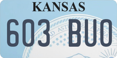 KS license plate 603BUO