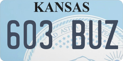 KS license plate 603BUZ