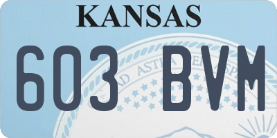 KS license plate 603BVM