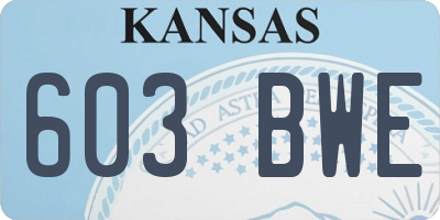 KS license plate 603BWE