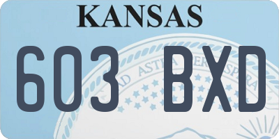 KS license plate 603BXD