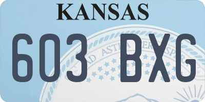 KS license plate 603BXG