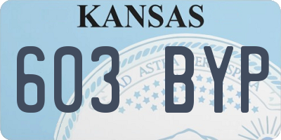 KS license plate 603BYP