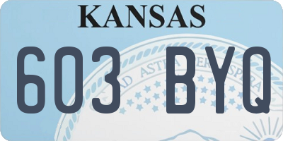 KS license plate 603BYQ