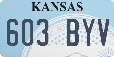 KS license plate 603BYV